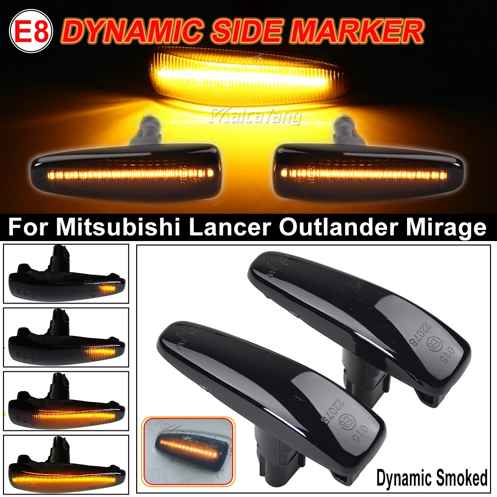 LED Dynamic Turn Signal Side Marker Sequential Light For Mitsubishi Lancer Evolution Evo X Outlander Sport RVR ASX Mirage 2014+