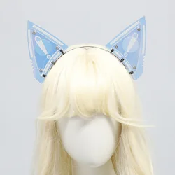 Cyberpunk Helmet Cat Ears DIY Mech Cat Ears Headband Decorated Sci-fi Mechanical Mech Costume Props Headwear Hair Accessories
