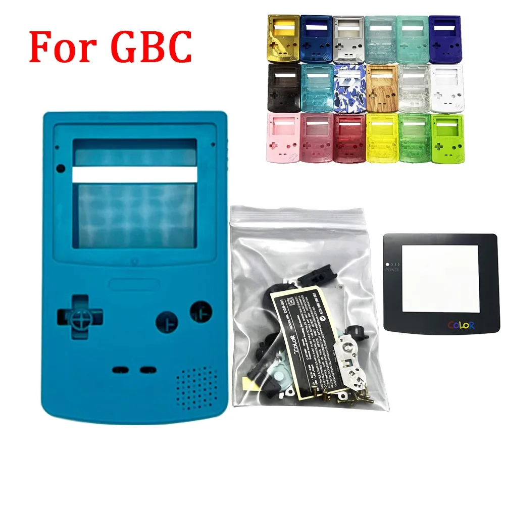 High Quality GBC Shell For Gameboy Color Housing Shell With Glass Screen Lens, Buttons Compatible With IPS And Original Screen