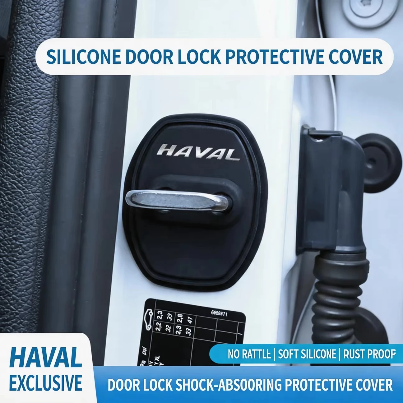 Car Door Lock Protective Cover Door Latch Protection Sleeve Silicone Auto Exterior Trim Parts For Haval Jolion H6 M6 Dargo Rapto