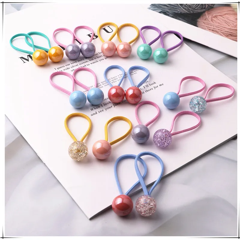 Children\'s hair accessories baby rubber bands solid color beads love stars cartoon series