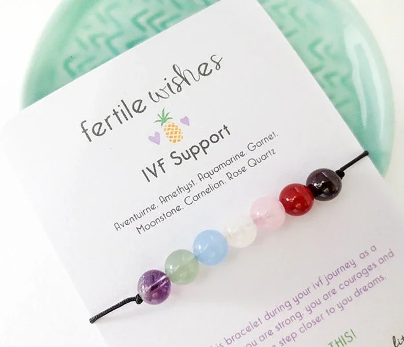 IVF Fertile Wish Bracelet, IVF Support Bracelet, Fertility Bracelet, Surrogate Gift, Black Nylon Cord, Fertility