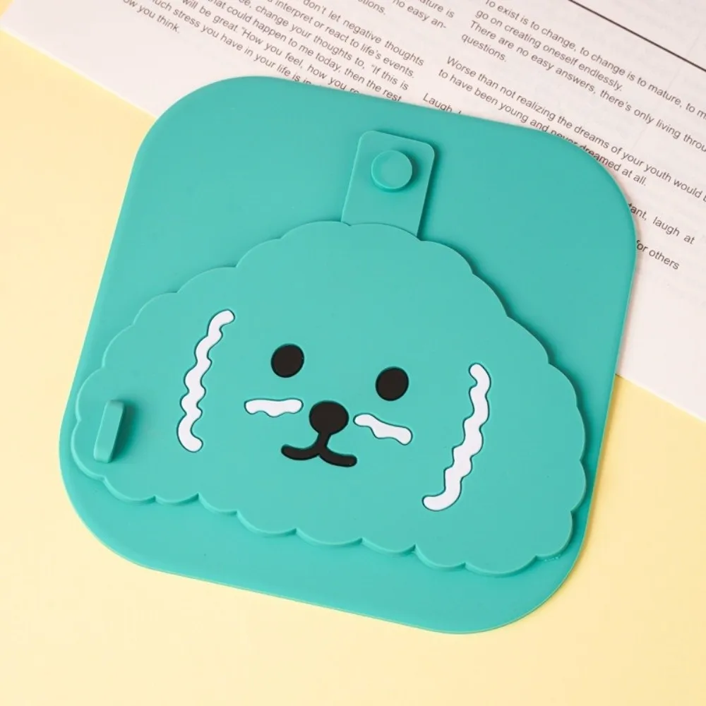 Silicone Shower Drain Cover Cartoon Dog Insect-proof Drain Hair Catcher Anti-Odor Reusable Kitchen Sink Seal Mat