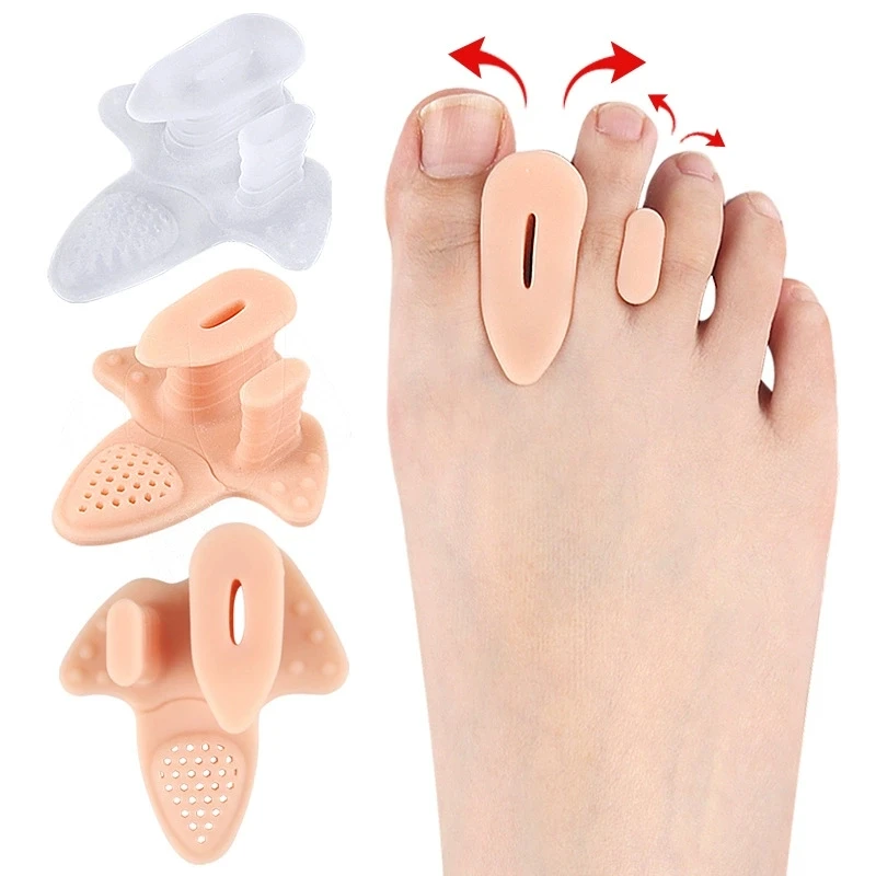 

1/2Pairs Gel Toe Splitter Separator Hallux Valgus Corrector Forefoot Cushion Pressure Relief Massage Toe Overlap Corrector Pad