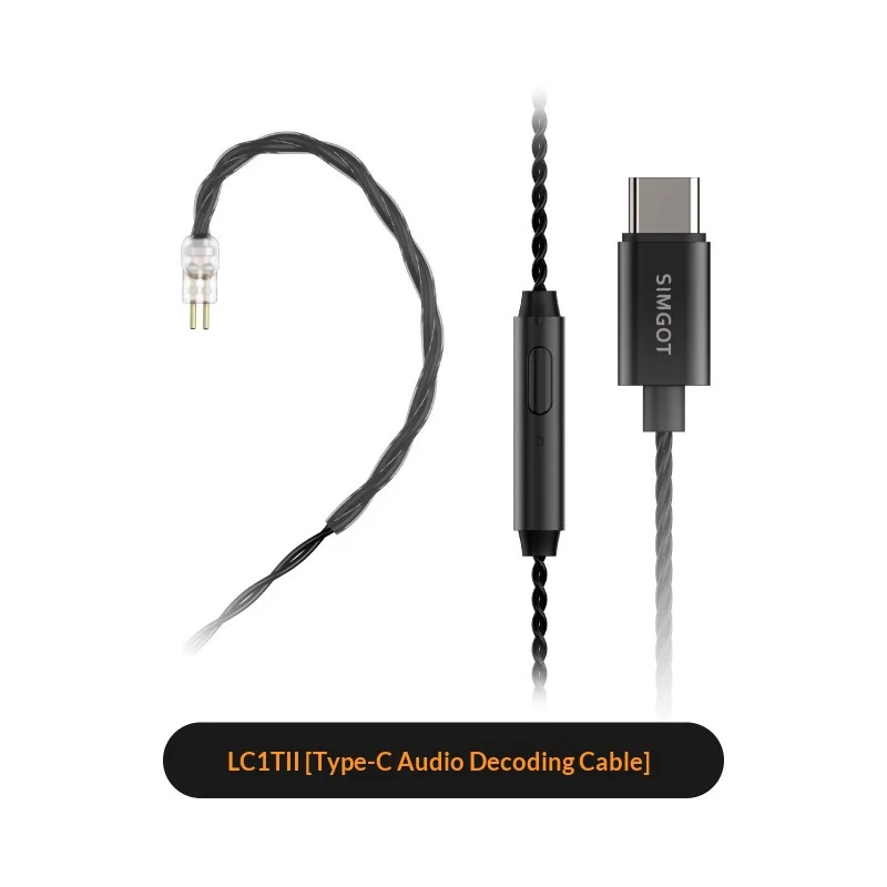 SIMGOT LC1T II Headphone Cable Audio Cable Interchangeable Cable with Wheat Wire Control Upgrade Typec/3.5