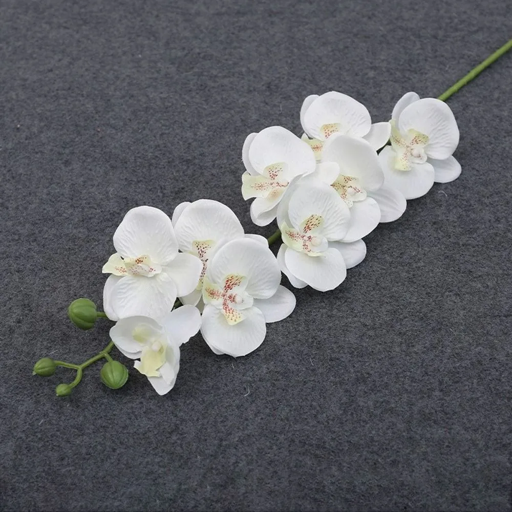 Decoración de boda, flor de seda de 9 cabezas, simulación de Phalaenopsis 3D, orquídea, plantas de tacto Real, flor Artificial