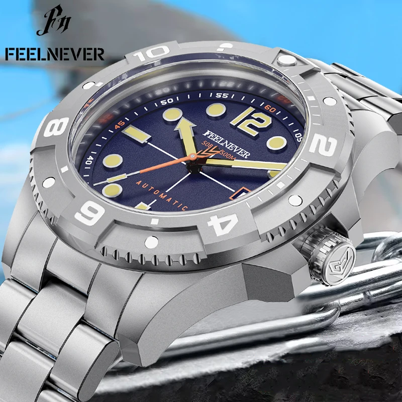 FEELNEVER Leuchtende Herrenuhren, lässige automatische mechanische Armbanduhr für Herren, luxuriöse Sportuhr, wasserdicht, Saphirglas, Reloj Hombre