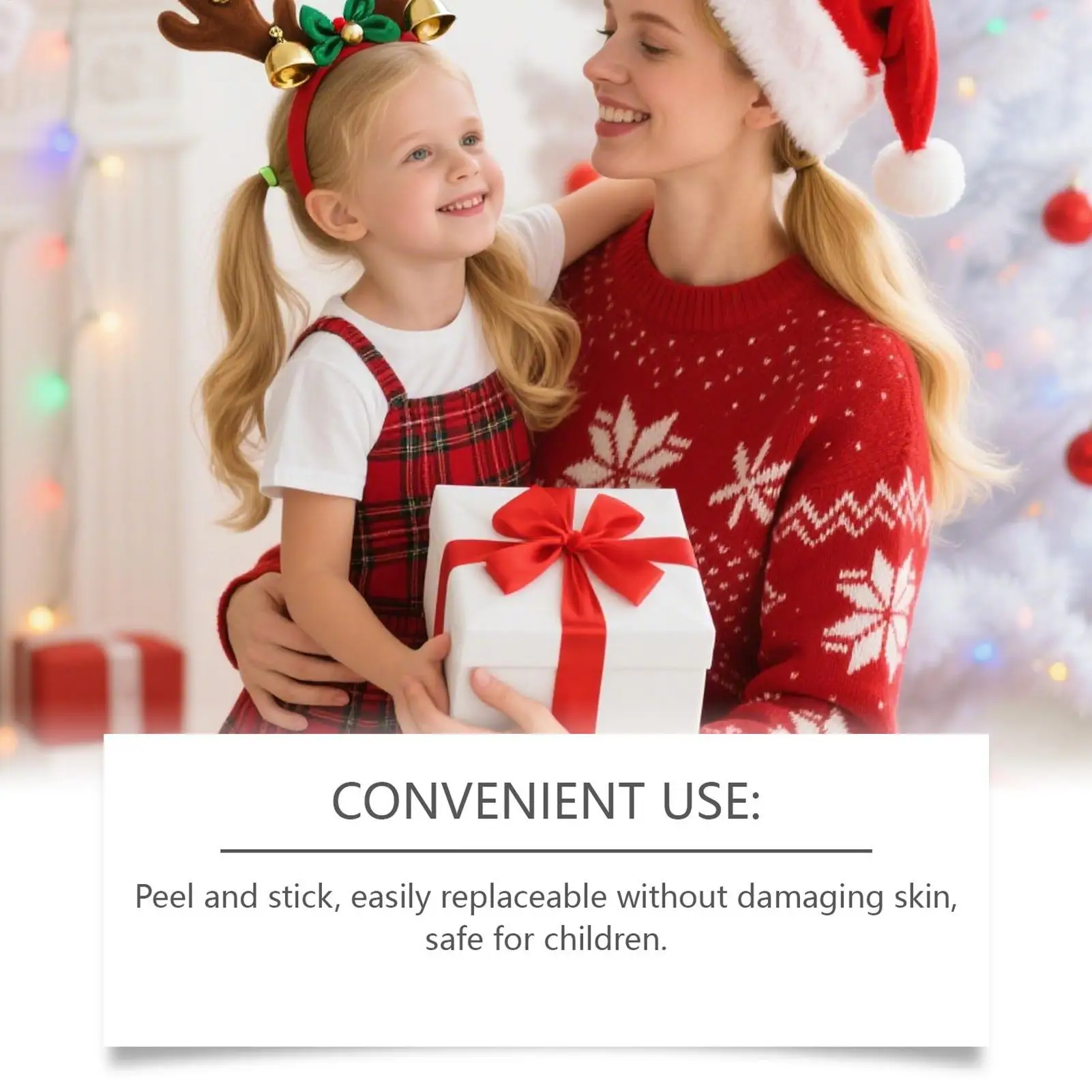 Adesivo temporário de natal para crianças, 6 peças, adesivos de rosto de natal, desenho falso, à prova d'água, arte corporal, santa, rena, floco de neve
