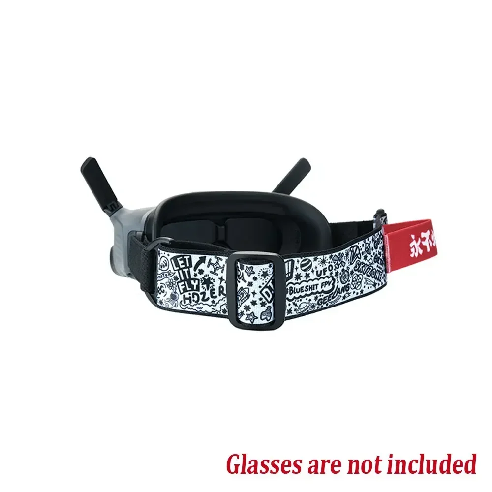 Never Crash Adjustable FPV Goggles Strap Headband with Battery Storage for Fat Shark Skyzone DJI Goggles 2 Graffiti Design