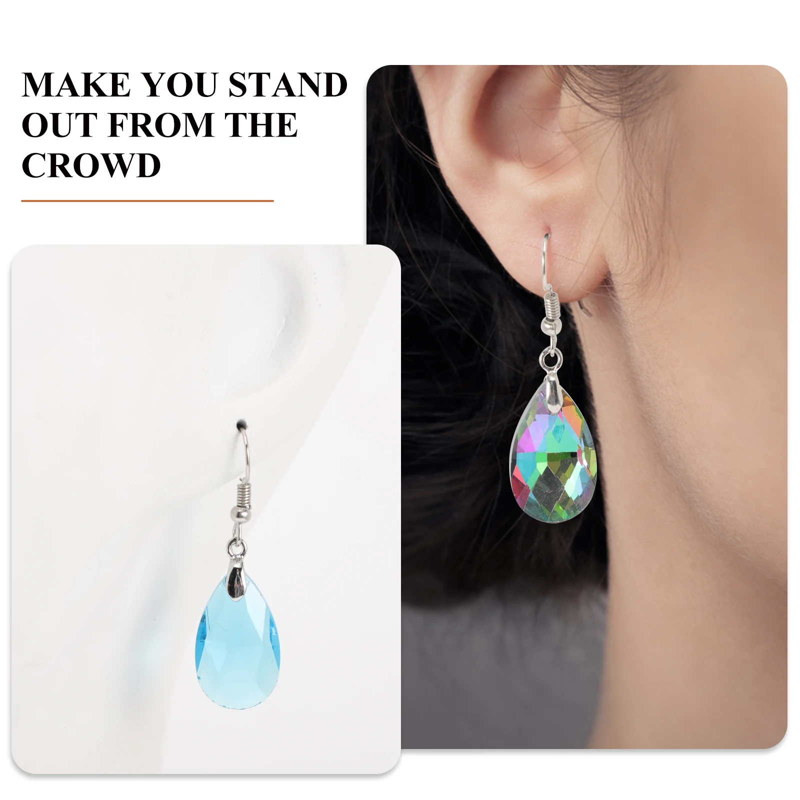 

Crystal Earrings Women Fashion Dangle Teardrop Ear Jewelry Accessories Comfortable Wear Daily Party Gifts