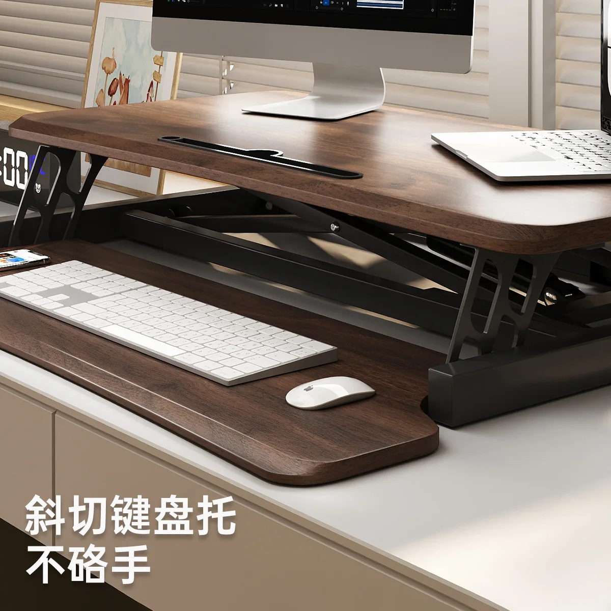 Lifting Standing Office Computer Desktop Desktop Rack Foldable Desk Solid Wood