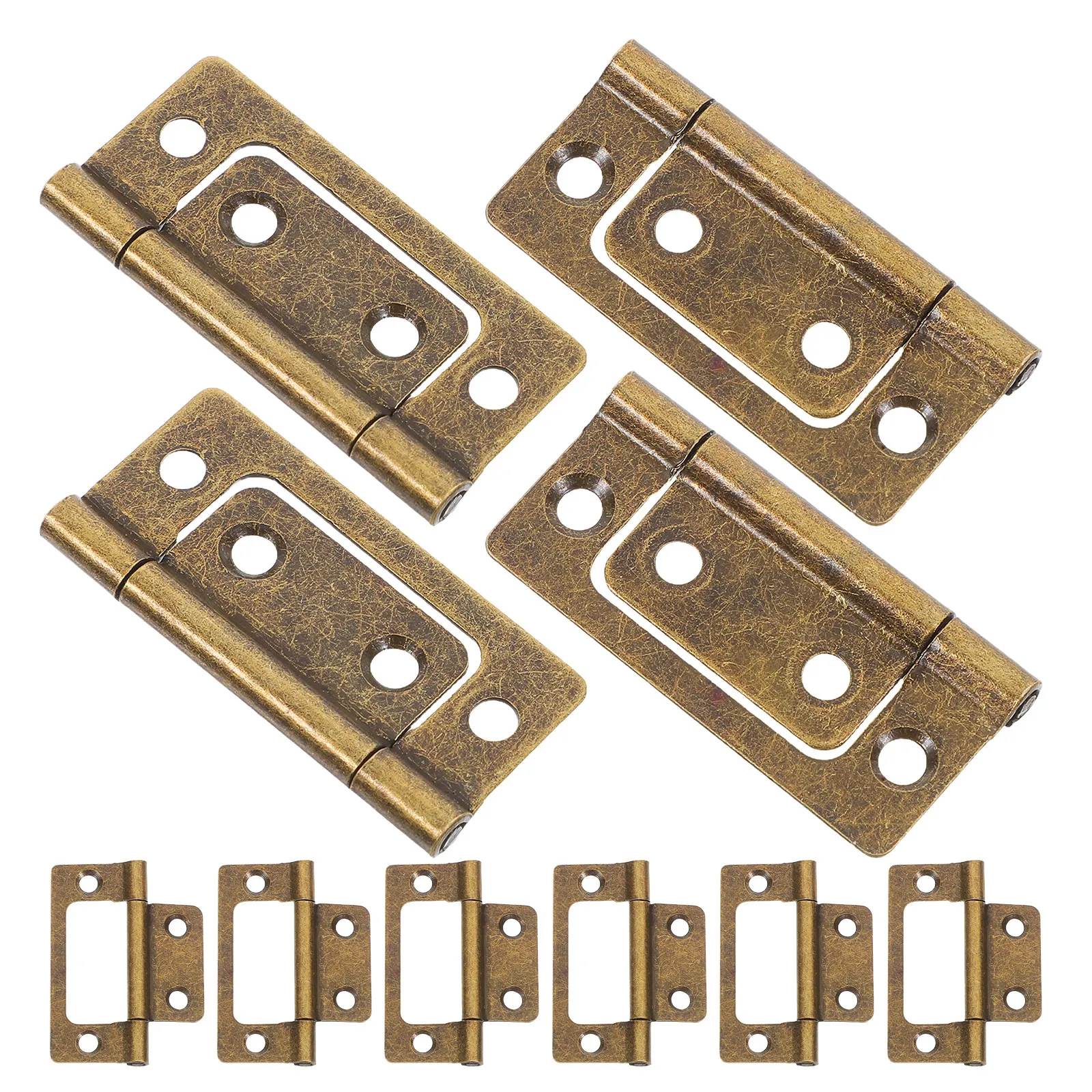 12Pcs Easy Install Bronze Iron Hinges Small Hinges for Cabinets Doors Drawers Shutters Vintage Furniture Hardware Bifold