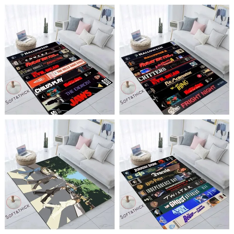 Retro Movies Horror Modern Colorful Rugs Happy Birthday Road Artwork Album Carept Music Fantastic Abbey Road Bathroom Decor Rug