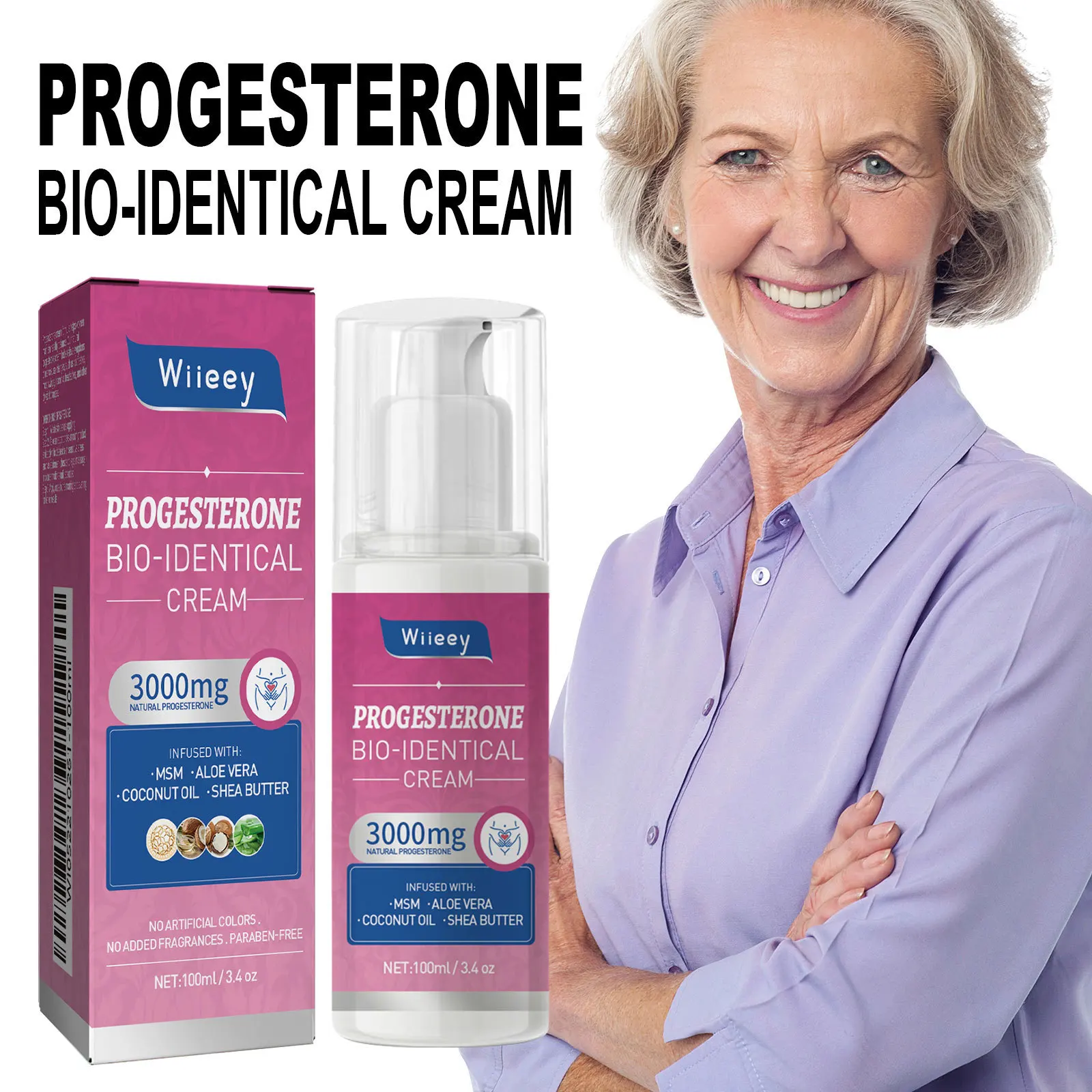 Menopausal Progesterone Cream Menopause Relief Regulate Mood Balance Progesterone Levels Estrogen Middle-Aged Elderly Women Care
