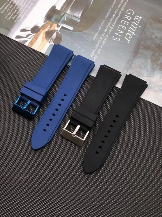 Soft Watchband for Guess Blue Silicone Watch Strap W0247g3 W0040g3 W0040g7 Raised Mouth Silicone Chain Men 22mm Accessories