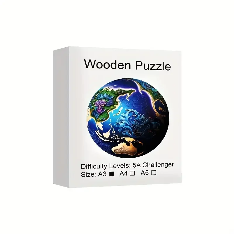 Erde Holz puzzle für Erwachsene Kinder, einzigartig unregelmäßige tierische Puzzlespiele, Weihnachts spielzeug Geschenk Wohnkultur