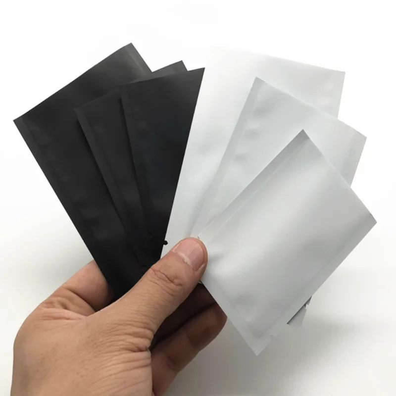 

200pcs Matte White/Black Open Top Aluminium Foil Bag DIY Drip Coffee Powder Tea Biscuit Candy Chocolate Sealing Storage Pouches