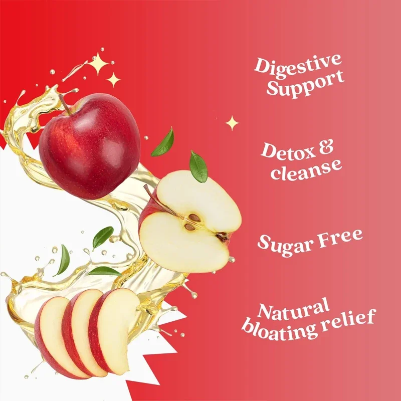 60 Apple Cider Vinegar Gummies - ACV Sugar Free Gummies Detoxify and Clean Digestive Health,non Genetically Modified,gluten Free