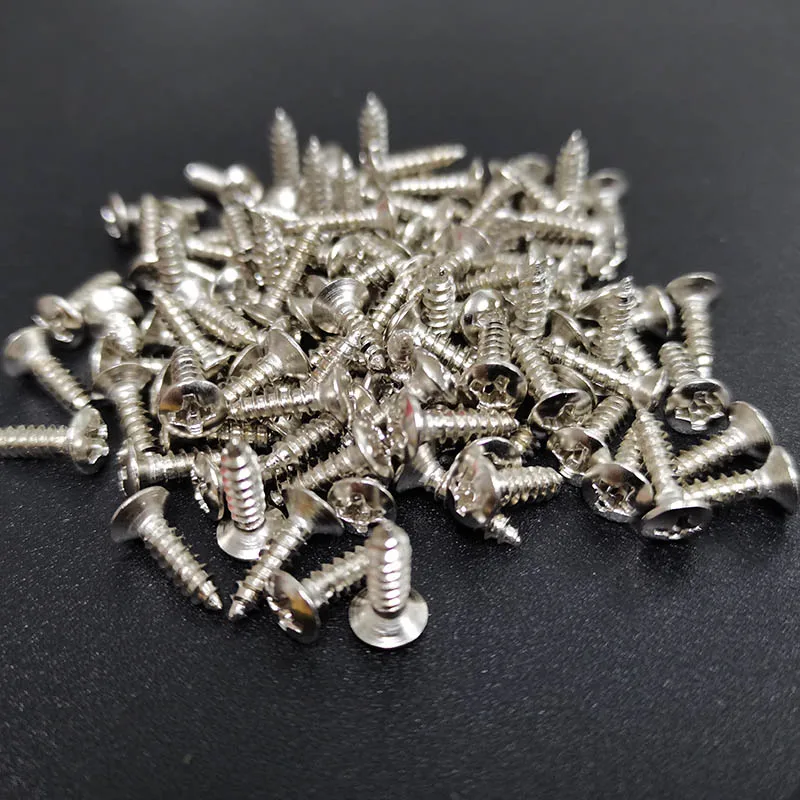 50pcs ST TL Style Electric Bass Guitar Pickguard Screws 3*12mm Cavity Cover Jack Cover Plate Screw Guitar Accessories