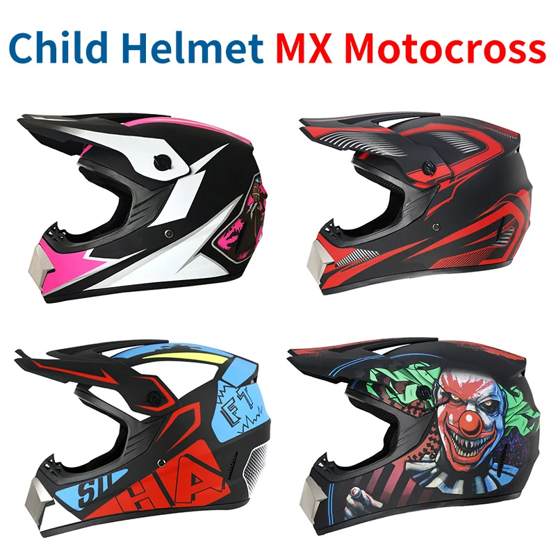 Children\'s Motocross Helmet Cross-country motorcycle Boys girls MX MTB 4 5 6 7 8 9 10 11 12 13 years old racing off-road protect