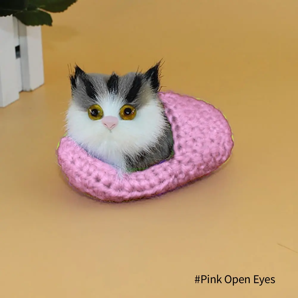 Simulation Mini Katze Nette Plüsch Katzen mit Sound Kinder Geburtstag Geschenke Kreative Nachahmung Katze Ornamente Hause Dekoration Lieferungen – Detail 16