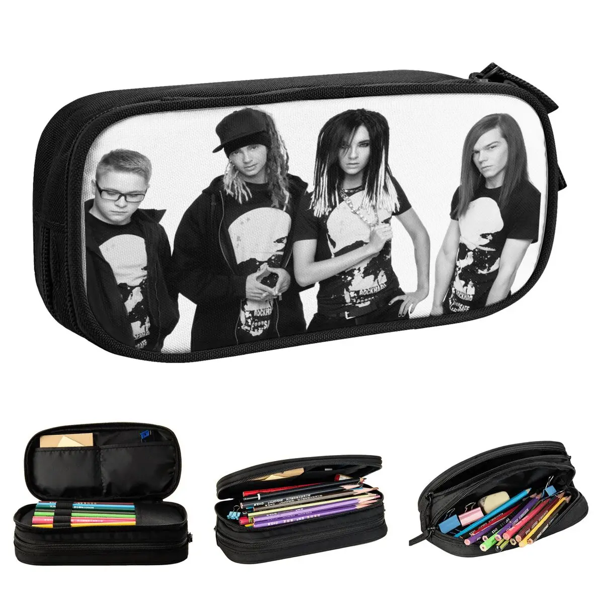 Tokio Hotel BillKaulitz Pencil Cases Rock Music Pen Box Bag Student Big Capacity Office Cosmetic Pencilcases