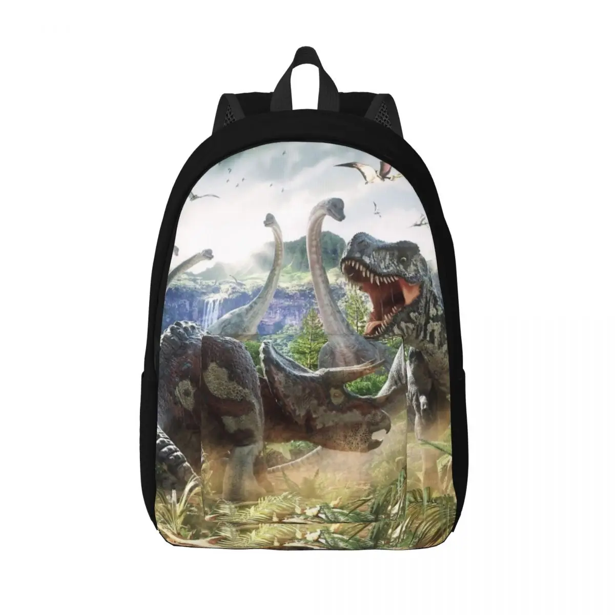 Dinosaur Battle Lover mochila para hombres y mujeres, Cool High School Business Daypack, Dinos Triceratops Laptop Computer Shoulder Bag