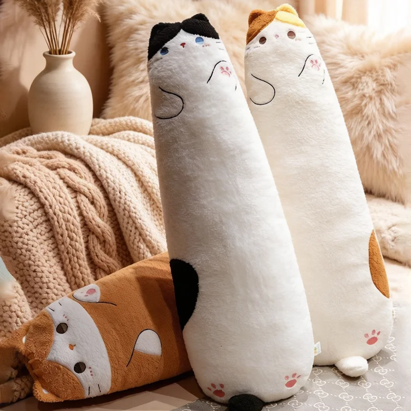 

Cute Cat Plush Toy Long Sleeping Cats Leg Pillow Squishy Little Animal Doll Appeasing Plushie Gift