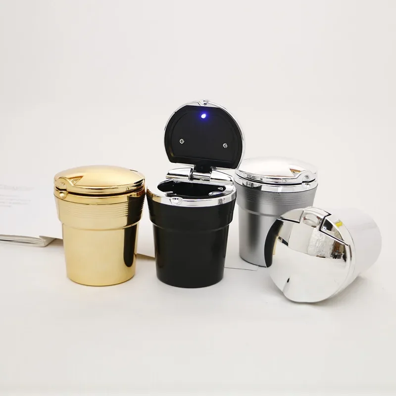 범용 자동차 재떨이, LED 조명, 커버 포함, 창의적인 개성, 자동차 내부, 다기능 재떨이