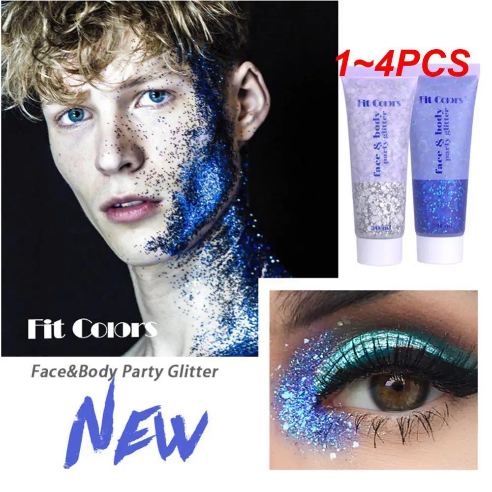 1 ~ 4pcs Nagel haar Augen Glitzer Party Festival Make-up buntes Gesicht Körper Glitter Gel Kosmetik Schimmer Creme