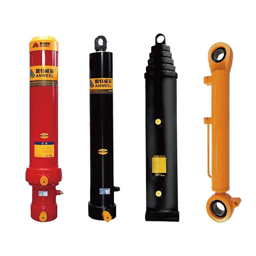 For Custom Telescopic Type 3-5 Stage Large Single Acting Front End Hydraulic Oil Cylinder Hard Chrome Plated 25-120 Ton Capacity