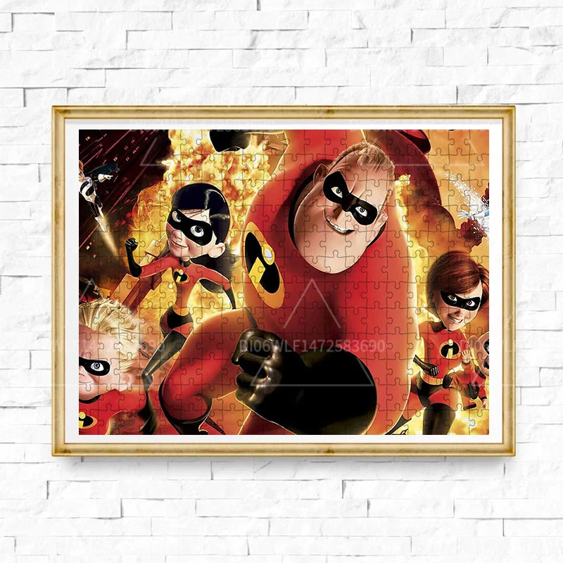 Disney Incredibles Movie Poster Jigsaw Puzzle Toys 1000 PCS Wooden Puzzles Children Educational Toys Adult Toys Game Clear Print