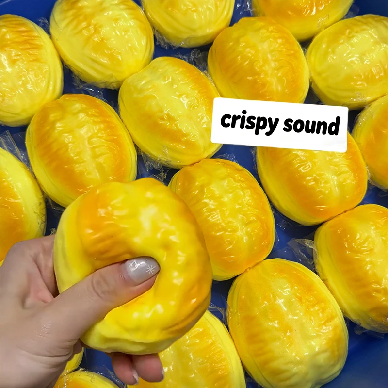 Crunchy Squishy Oil Cake Crispy Sound Squeeze Toy Round Blocks Filled Stress Relief Fidget Toy ASMR Sensory Decompression Gifts