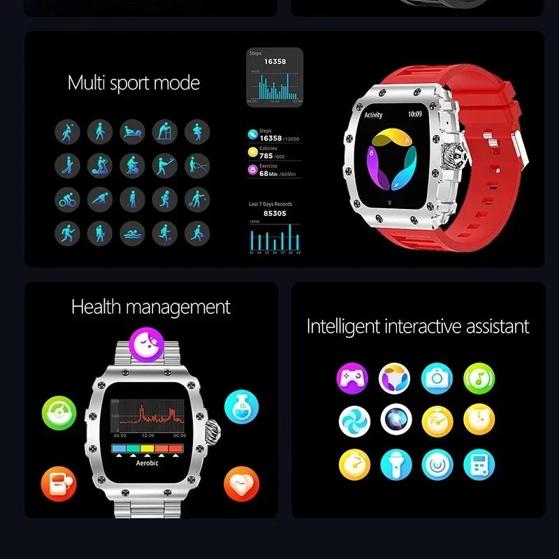 New Trend Smart Watch 1.76 inch AMOLED 3D Dynamic Dial IP67 Waterproof Bluetooth Call NFC Voice Assistant Men Sports Smartwatch view 6