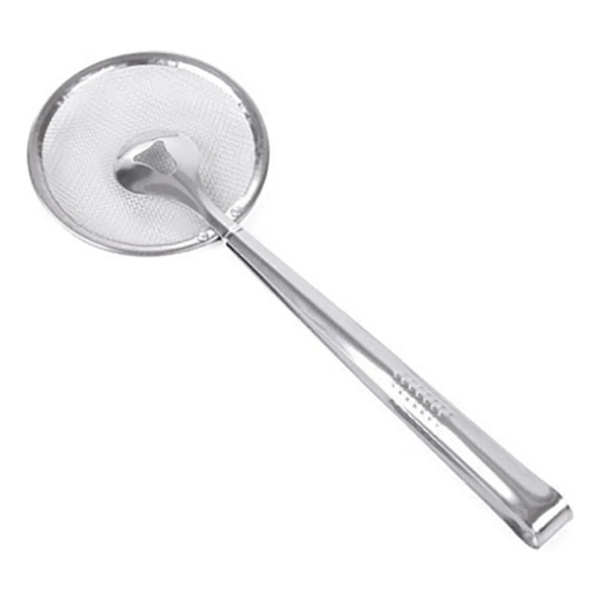 2 In1 Filter Spoon with Clip BBQ Filter, Stainless Steel Kitchen Tongs Filter Spoon with Clip Hot Pot Tong Food Clip