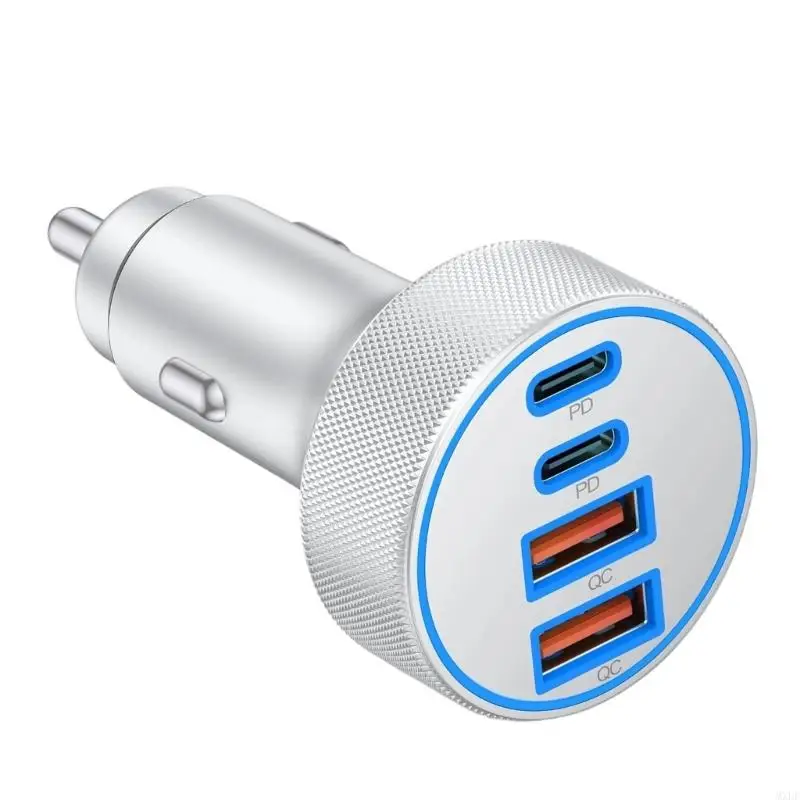 Durable Metal Car Power Adapter Delivers Fast Charging Super Speed 100W Automotive for Electronics Gift