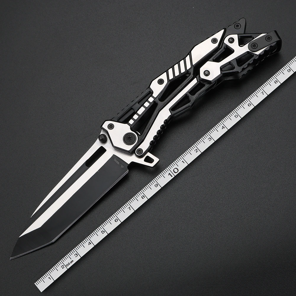 Mechanical structure folding knife High hardness hunting knife camping multi-functional EDC tool knife self-defense knife