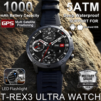 T-REX3 Men Outdoor Sports Smart Watch 1000mah battery 1.7 inches HD Screen Display Heart Rate BT Call 5ATM Waterproof Bracelet