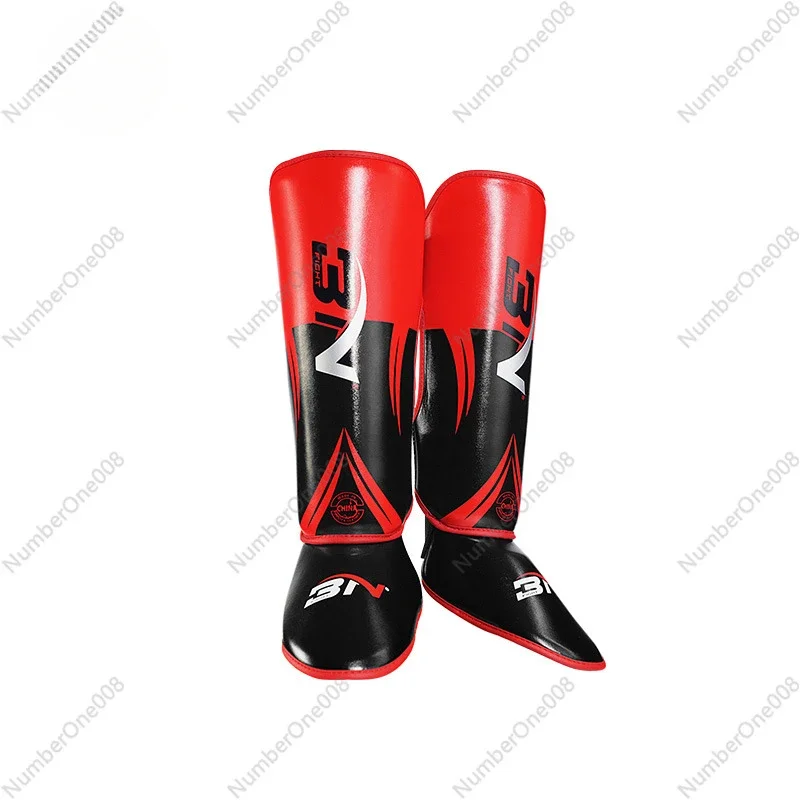 BN Muay Thai Leg Guards Sanda with Instep Shin Guards Adult Boxing Training Thickened Fighting Protective Gear Taekwondo Leg