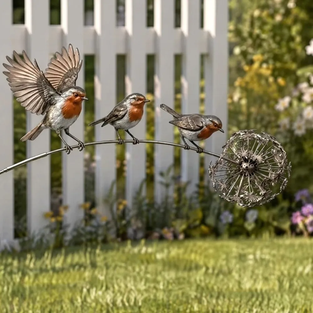 Metal Butterfly Garden Stake Ghost 2D Pattern Non-Fading Bird Sculpture Rustic Creative Lawn Statue Halloween Decoration