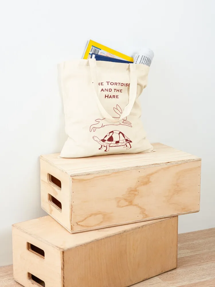 Tortoise and the hare Tote Bag Cloth bag tote bag men's shopping cart bags canvas bags