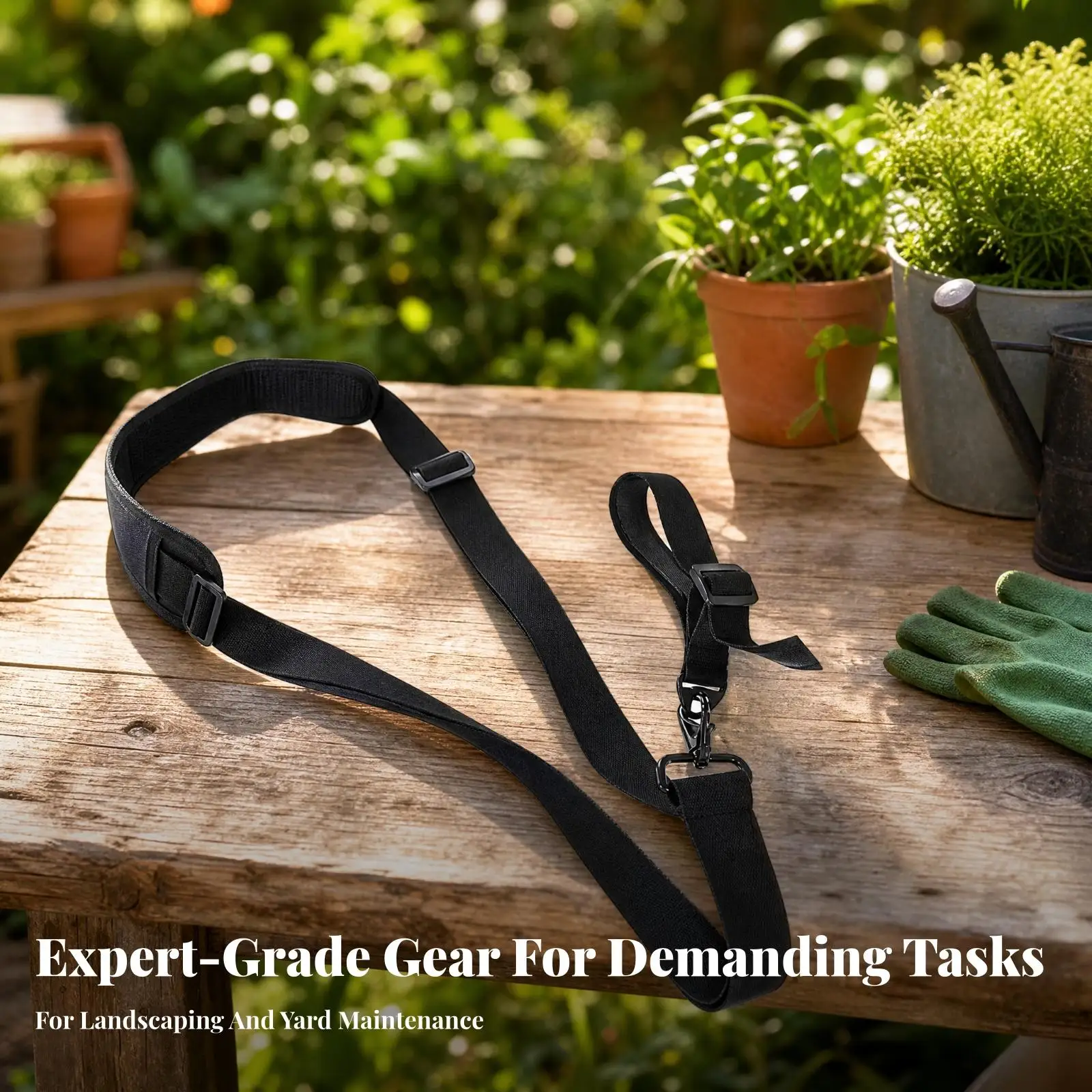 Adjustable Anti Slip Mower Harness Strap for Brush Cutter Weeder with Metal Snap Hook Comfortable Cross Body Carry
