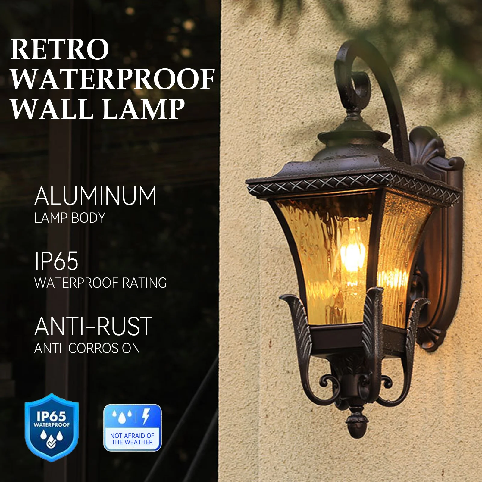 

Outdoor Wall Light European Style Retro Wall Lamp 110-240V Home Garden Decoration Wall Lighting 7/9/11 Inches Outdoor Light Ip55