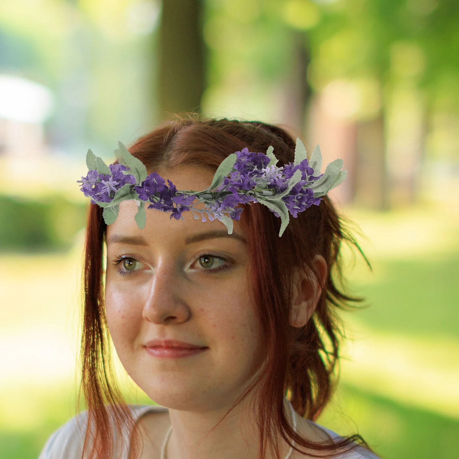 

Lavender Floral Headband Elegant Hair Wreath Accessories Bridal Crown Wedding Party Prom Celebration Flower Props