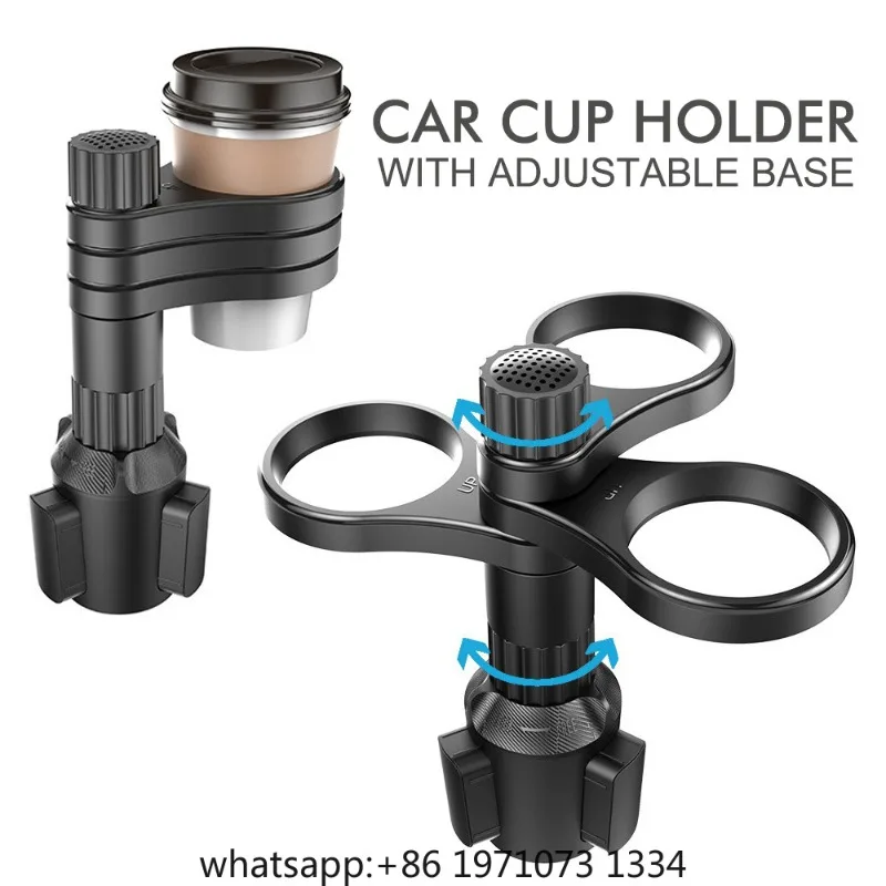 3 In 1 Car Cup Holder Expander Adapter 360 Rotating Insert Drinks Support Adjustable Base Car Cup Mount Beverage Bottle Bracket
