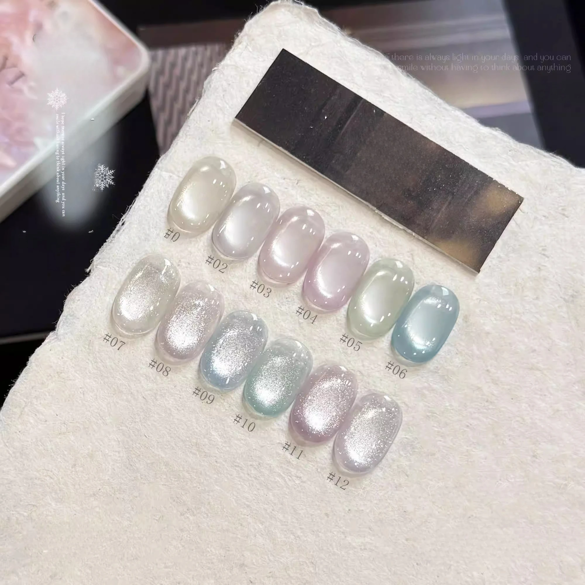 

12 оттенков: Весенне-летние гель-лаки для ногтей с эффектом льда, прозрачные, освежающие, отбеливающие, суперяркие, розовые, синие, с эффектом стеклянных бусин и кошачьего глаза