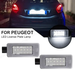 2PCS LED Rear Number License Plate Lights Lamp For Peugeot 308 II MK2 3008 II 208 2008 207 CC Citroen C5 III MK3 Error Free