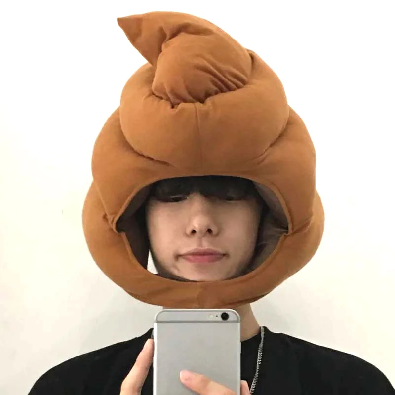 똥 머리 커버 카니발 무대 공연 장식 소품과 귀엽고 재미있는 갈색 똥 모자