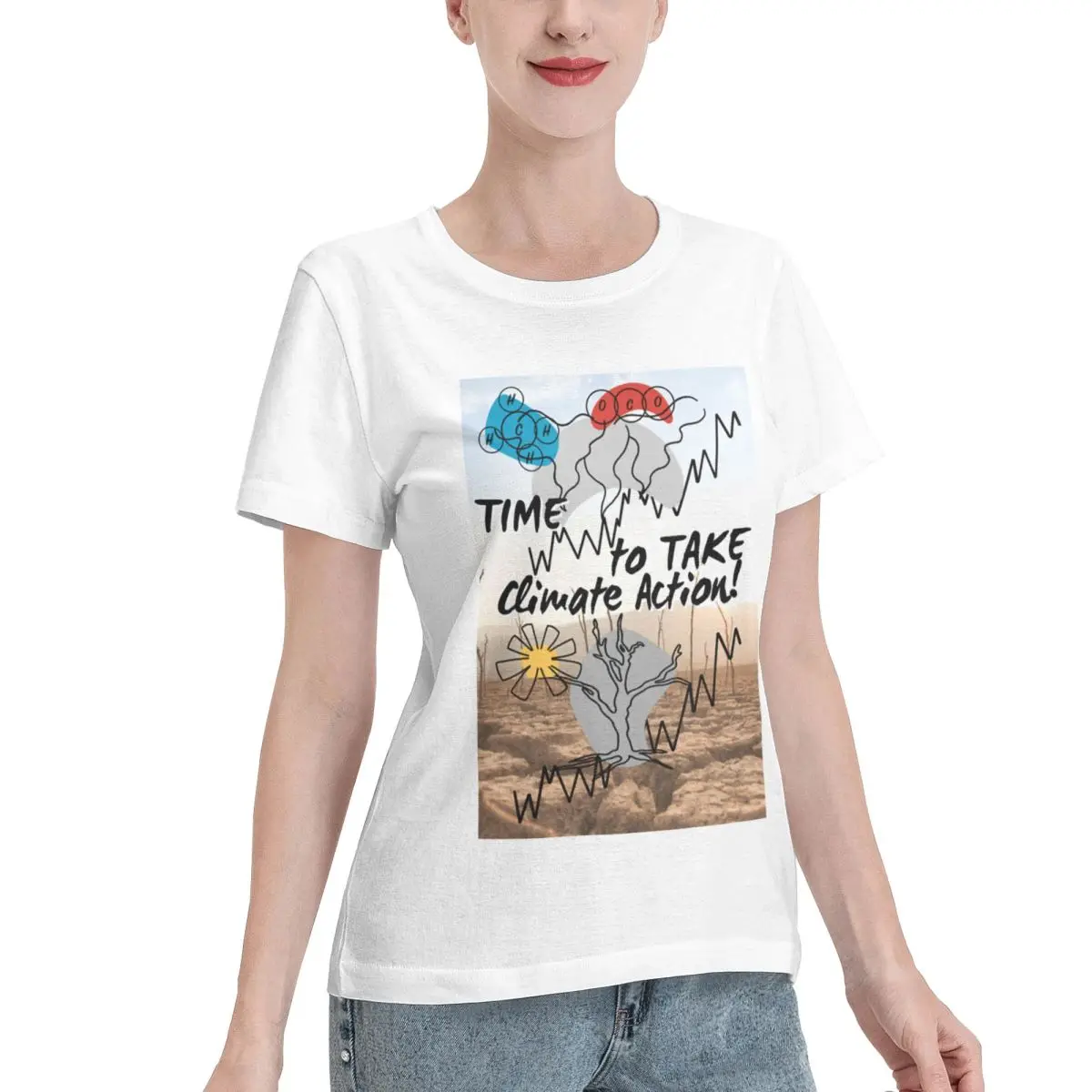 Best Seller Take Climate Action - Global Warming 2 Women's T-shirt Jogging Comfy Daily Top