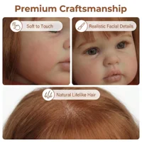 NPK 24 Inch Ellie Lifelike Reborn Baby Doll Soft Touch 3D Skin Art Toddler Newborn Princess Girl Doll with Hand Rooted Hair 6